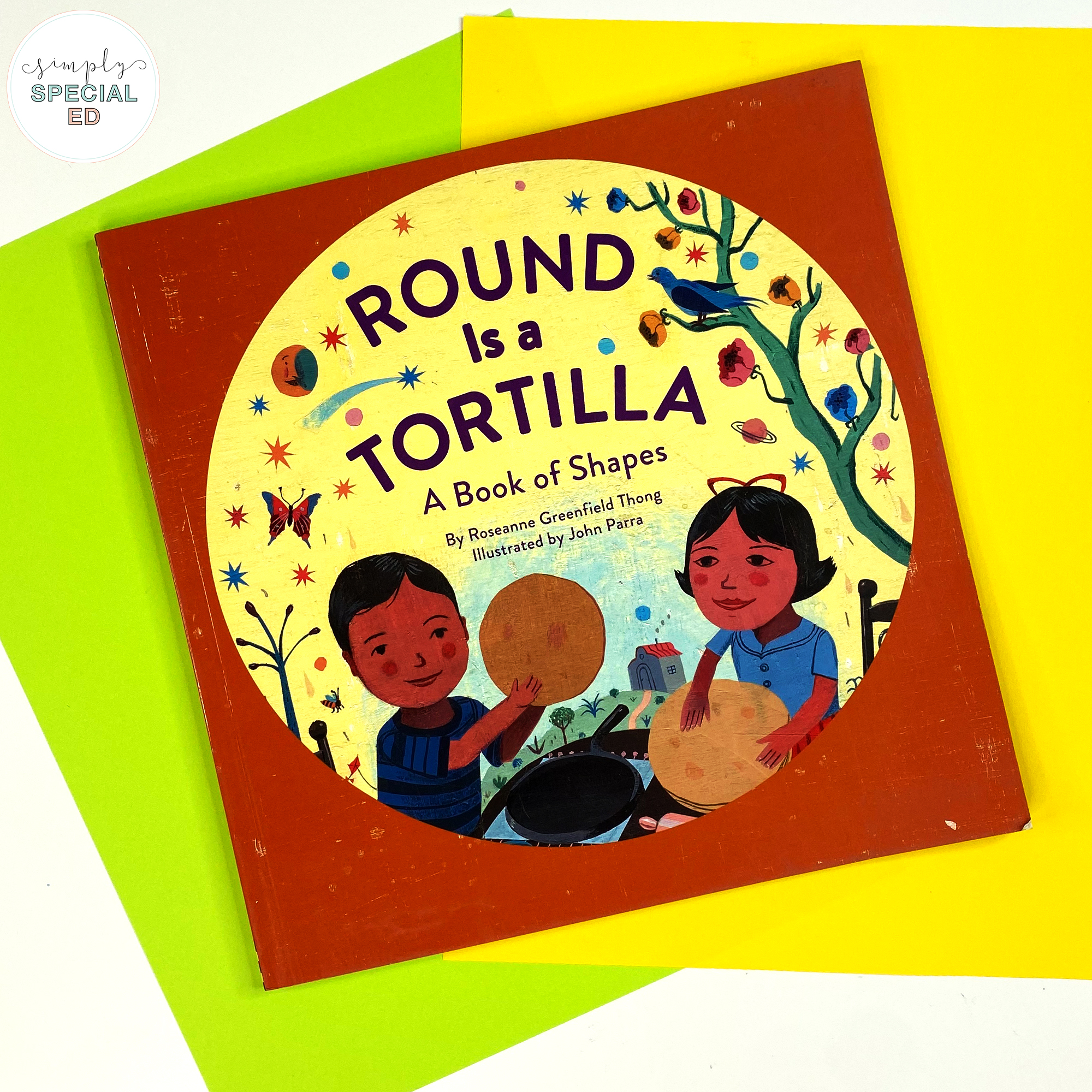 Round is a Tortilla by Roseann Greenfield Thong is a great book to connect to math about shapes in real life! Grab the free book companion.