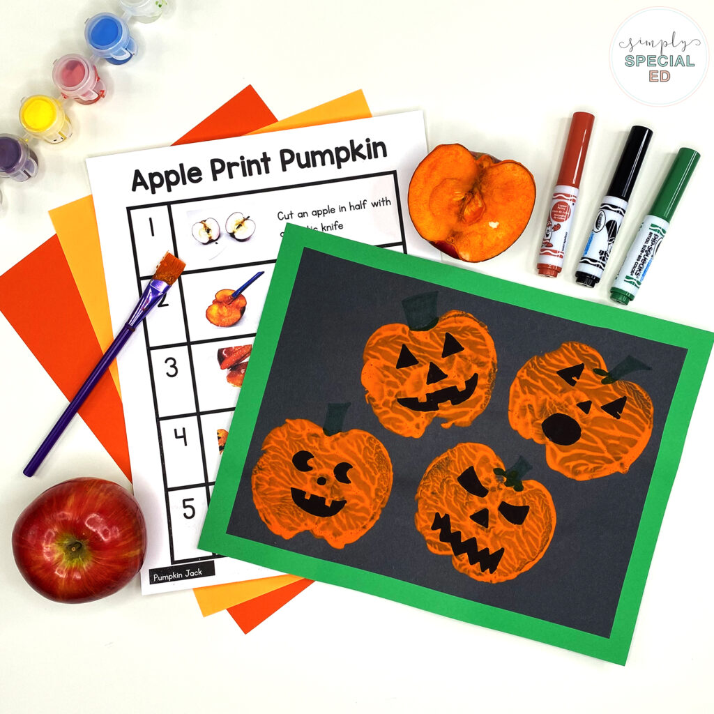 Let’s take a look at some adapted activities included in the Pumpkin Jack Book Companion to use in your special education classroom.