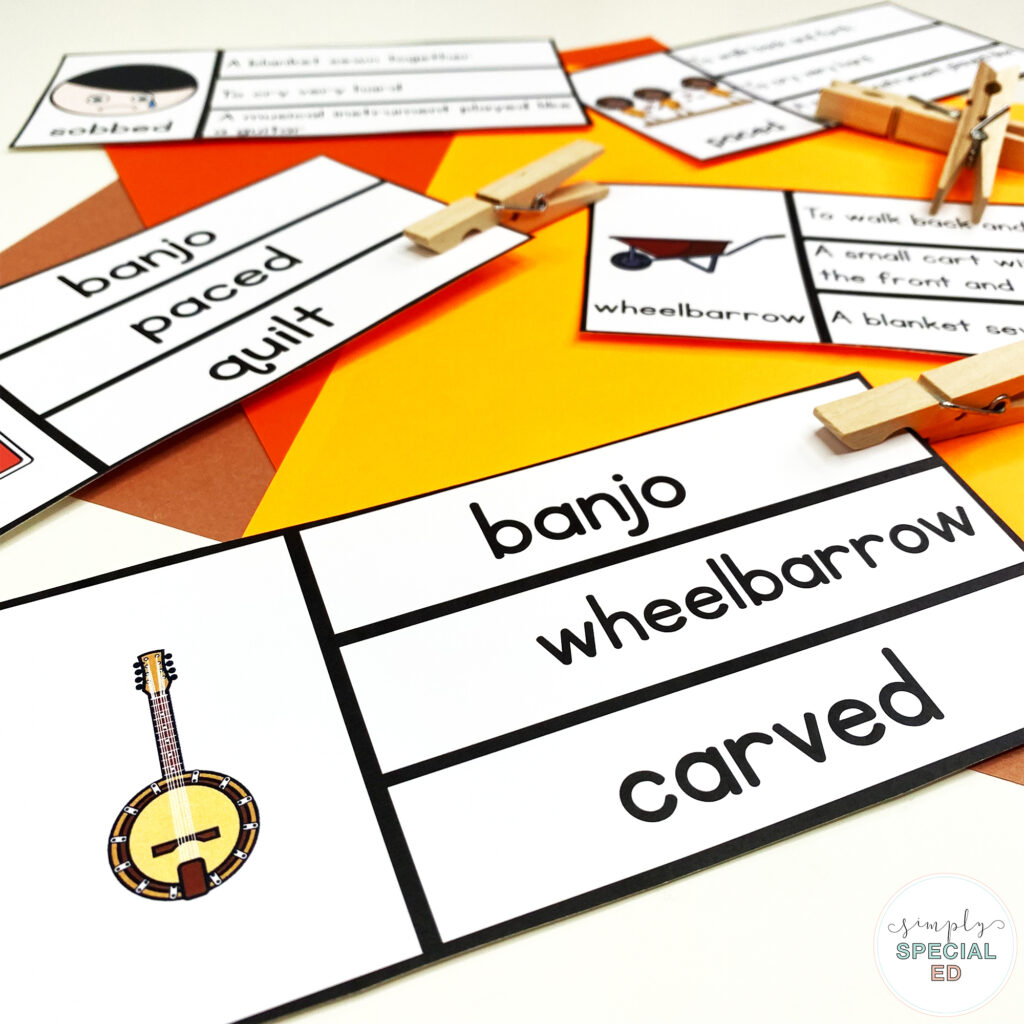 Let’s take a look at some adapted activities included in the Pumpkin Soup Book Companion for your special education classroom.