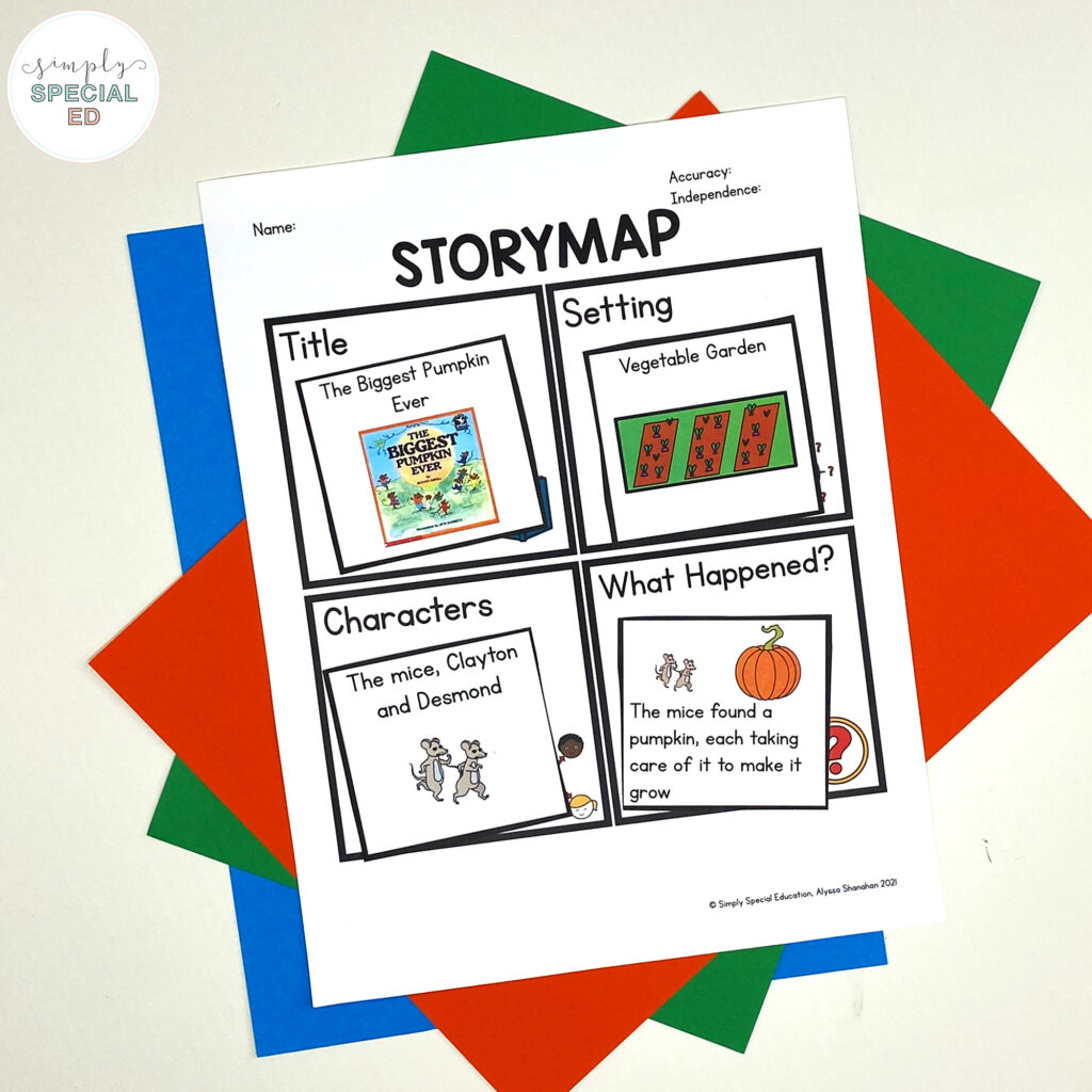 Let’s take a look at some activities included in the The Biggest Pumpkin Ever Book Companion that are great to pair with this read aloud. 