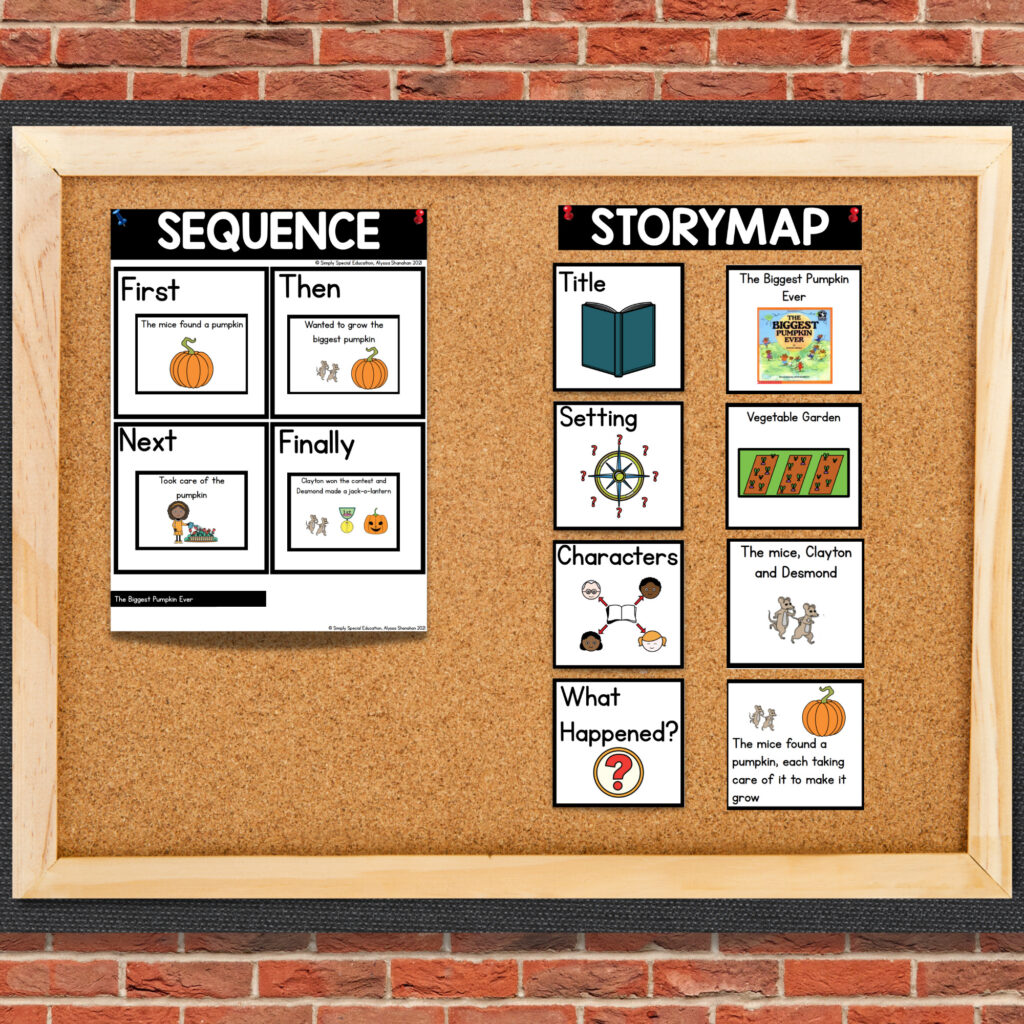 Let’s take a look at some activities included in the The Biggest Pumpkin Ever Book Companion that are great to pair with this read aloud. 