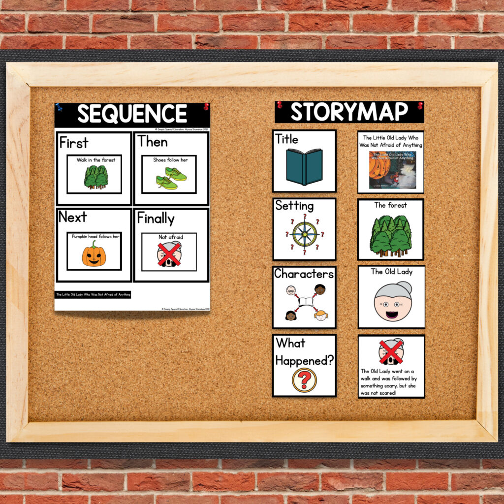 Let’s take a look at some adapted activities for The Little Old Lady Who Was Not Afraid of Anything that are great to pair with this book. 