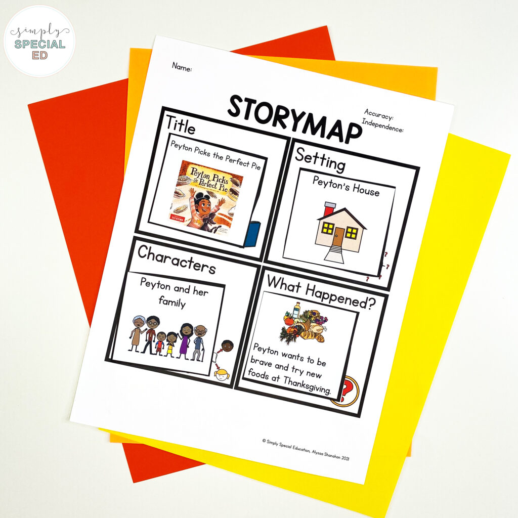 Peyton Picks the Perfect Pie is the perfect book companion for your special education classroom this November!