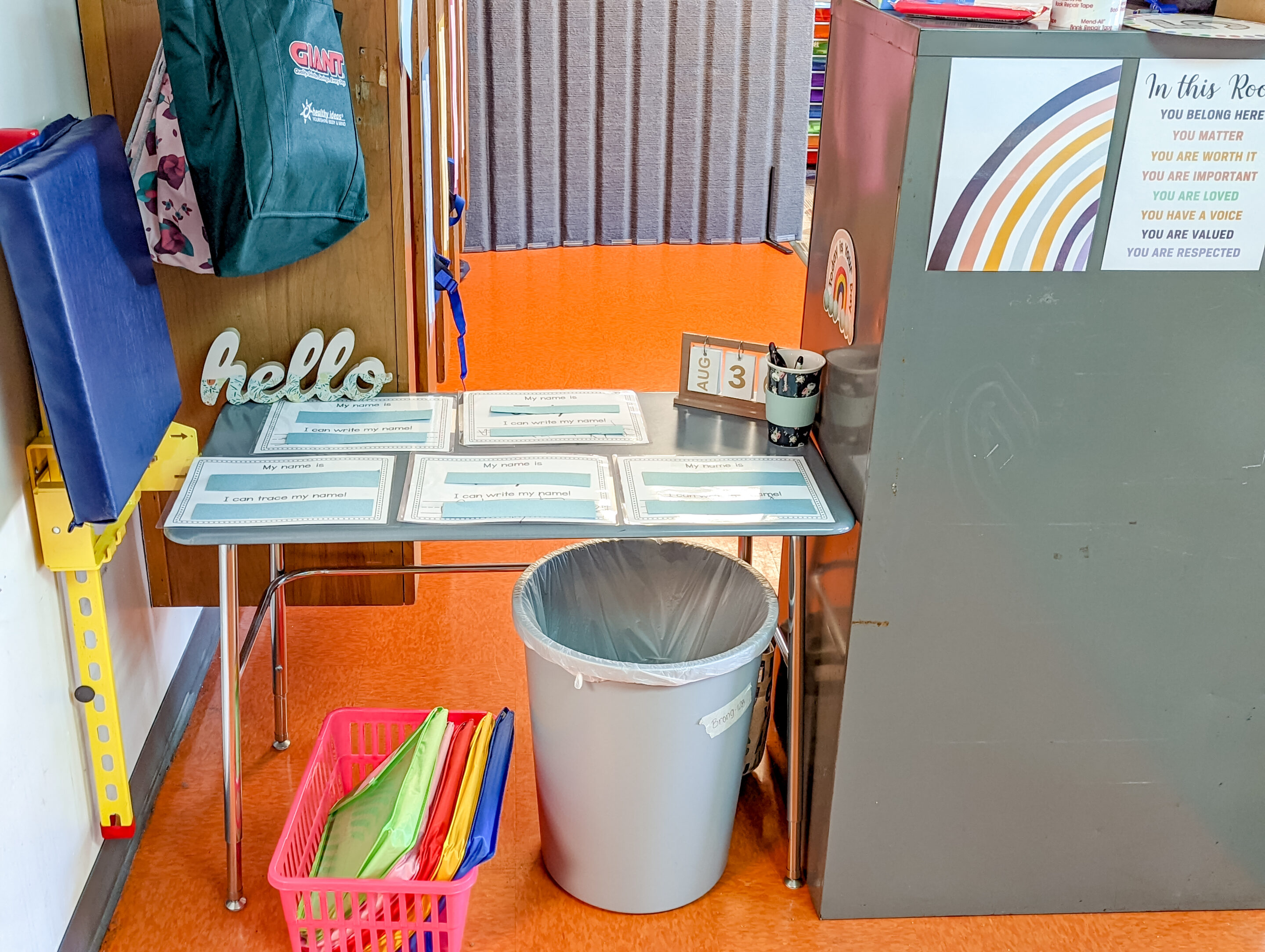 morning routine: sign-in and unpack