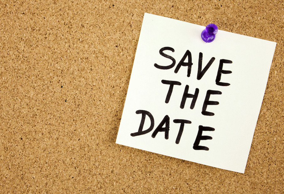 bulletin board with a post it note pinned to it that reads "SAVE THE DATE" [for parent teacher conferences]