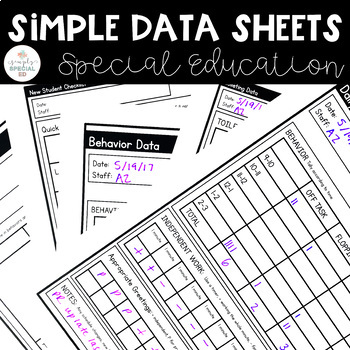 simple data sheets for special education picture with sample data sheets