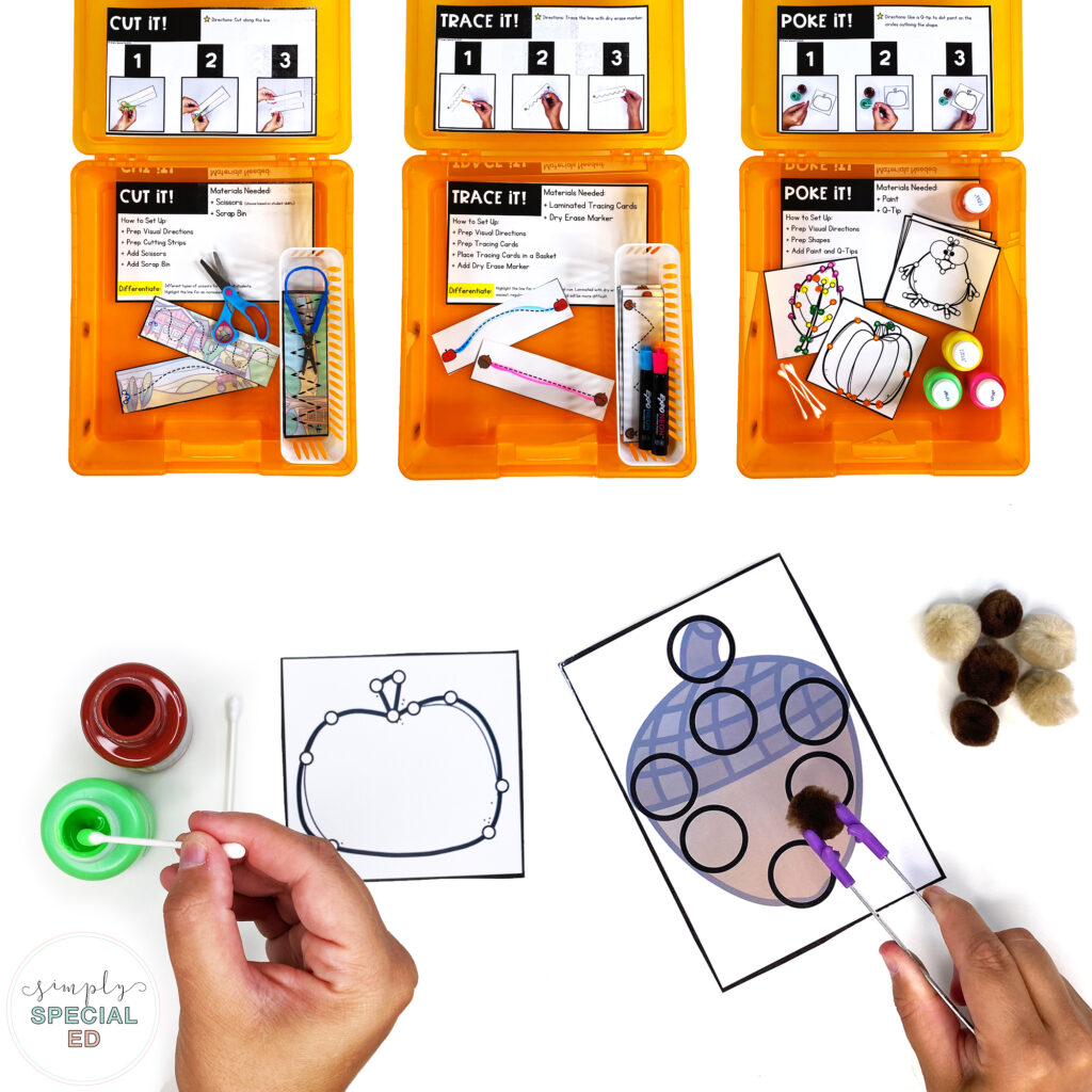 Simple Fine Motor Centers are the perfect way to implement fine motor activities to your classroom in a structured way!