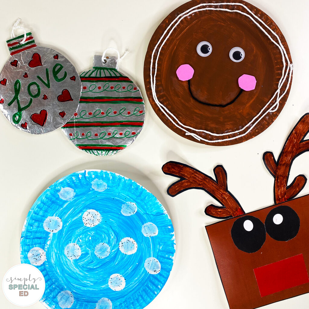 Simple holiday crafts are a great way to allow your students more independence through adapted visual directions and hands on materials.