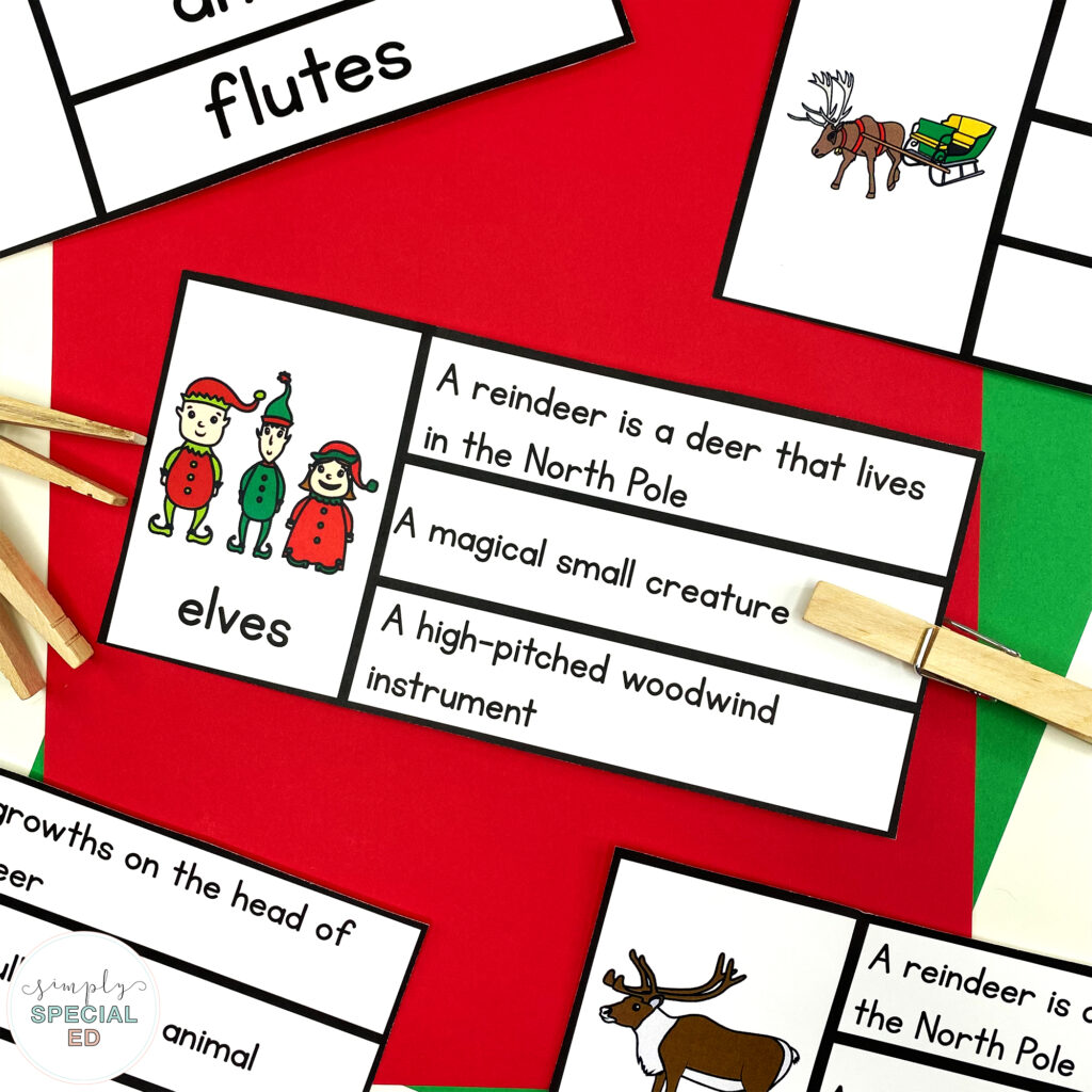 5 Activities for the Christmas book Olive, The Other Reindeer. These activities are adapted for your special education class.