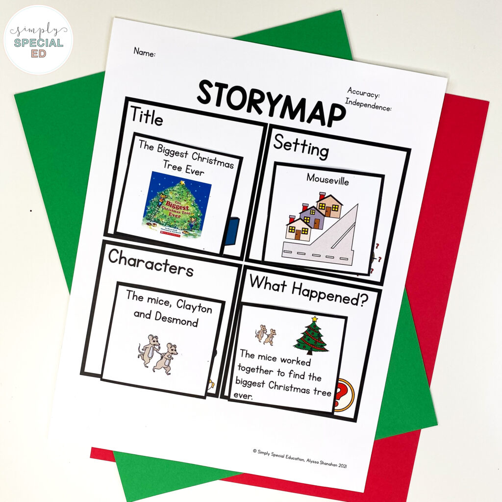 5 Adapted activities for the classic book, the Biggest Christmas Tree ever. These activities are adapted for your special education class.