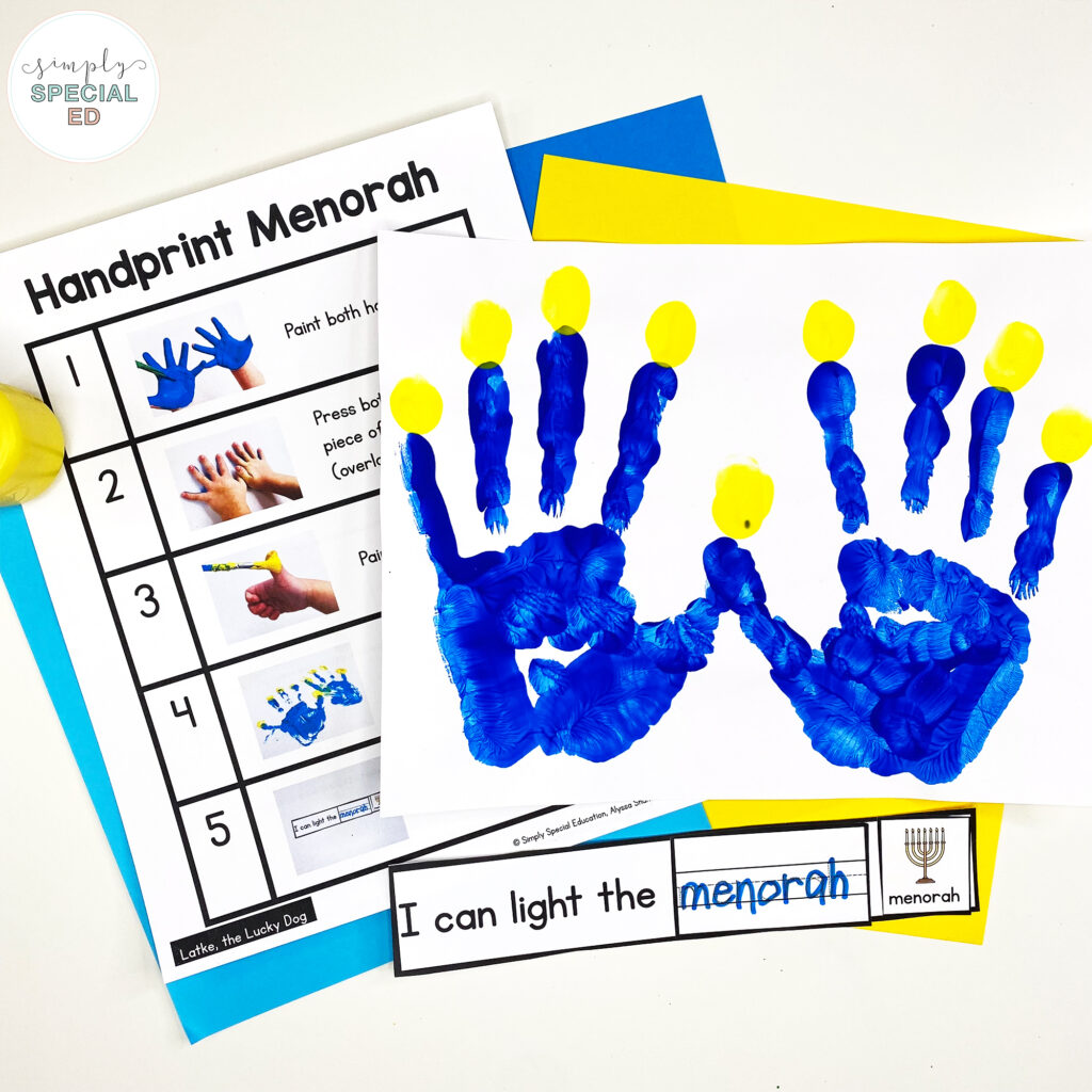 Activities for Latke, the Lucky Dog and introducing Hanukkah food and activities to your special education classroom. 