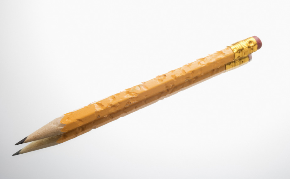 pencil with bite marks as if it had been chewed