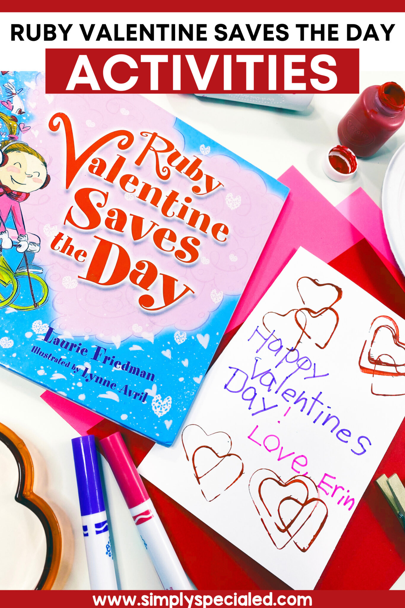 The perfect book activities for Valentine's Day! Ruby Valentine Saves the Day adapted book activities for special education classrooms.