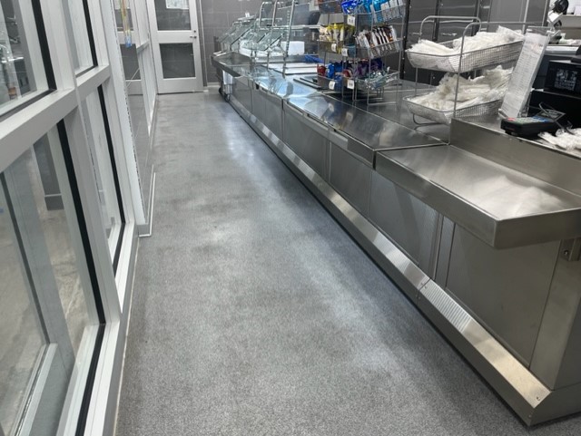 cafeteria lunch line visual