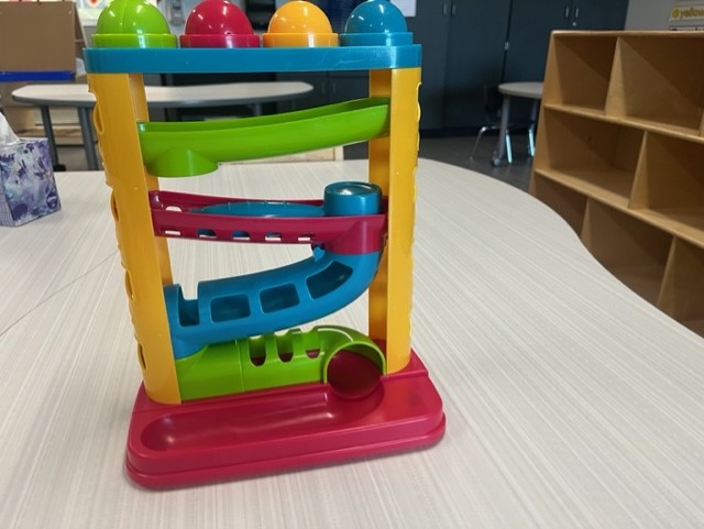 Pound a Ball toy: Students love to hammer the ball and watch is go down the chute