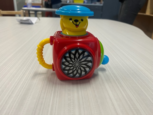 Pop the weasel type toy- Students love the music and reacting to the pop up!