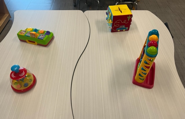 Cause and effect toys set up