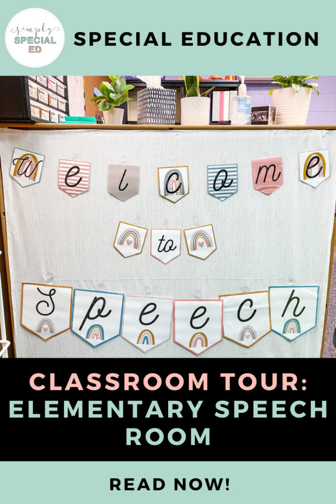 Pinterest link to elementary speech room tour