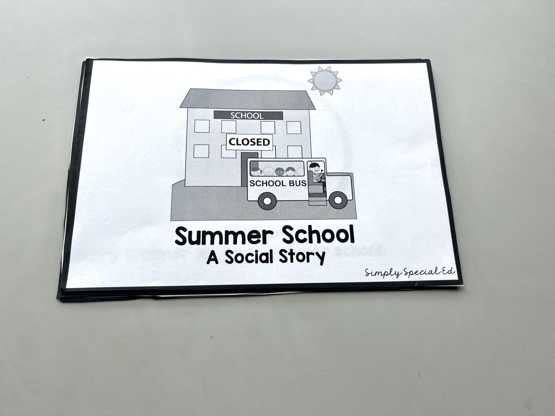 Social Story- I put this in one of my students ESY boxes after we finished. 