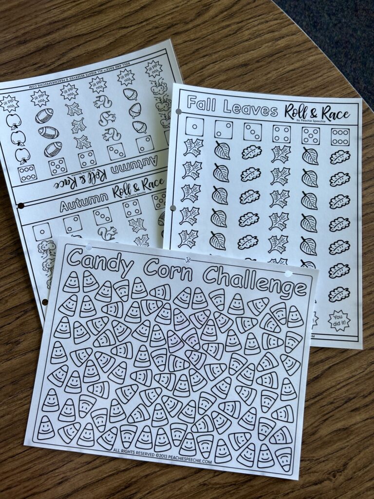 Free printable fall themed activities