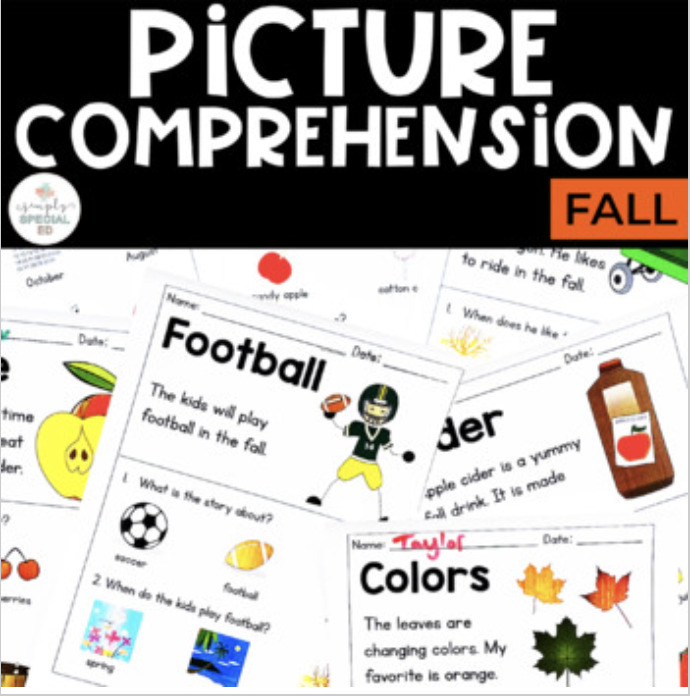 Picture comprehension fall activity