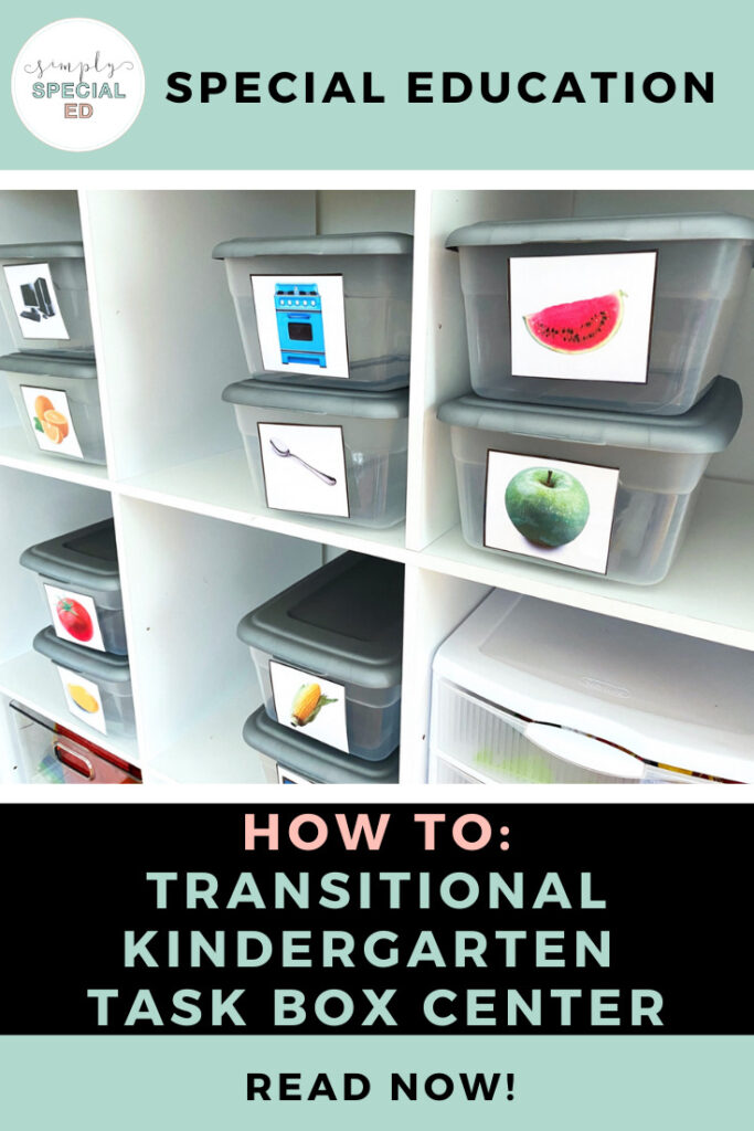 Transitional kindergarten task box center blog pin