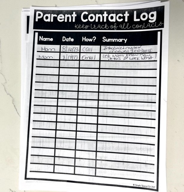 Keep track of parent communication