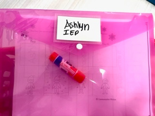 Individual student folders with data sheet and activities