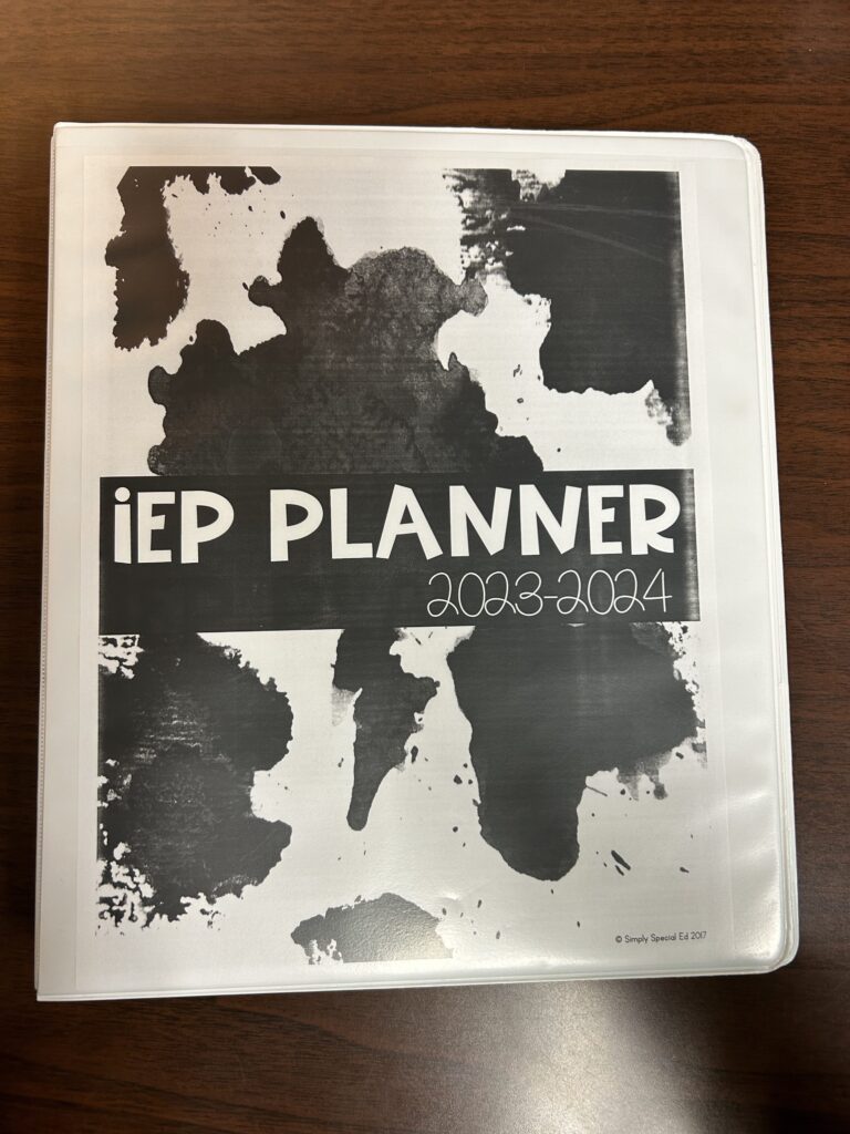 Binder example IEP Planner
