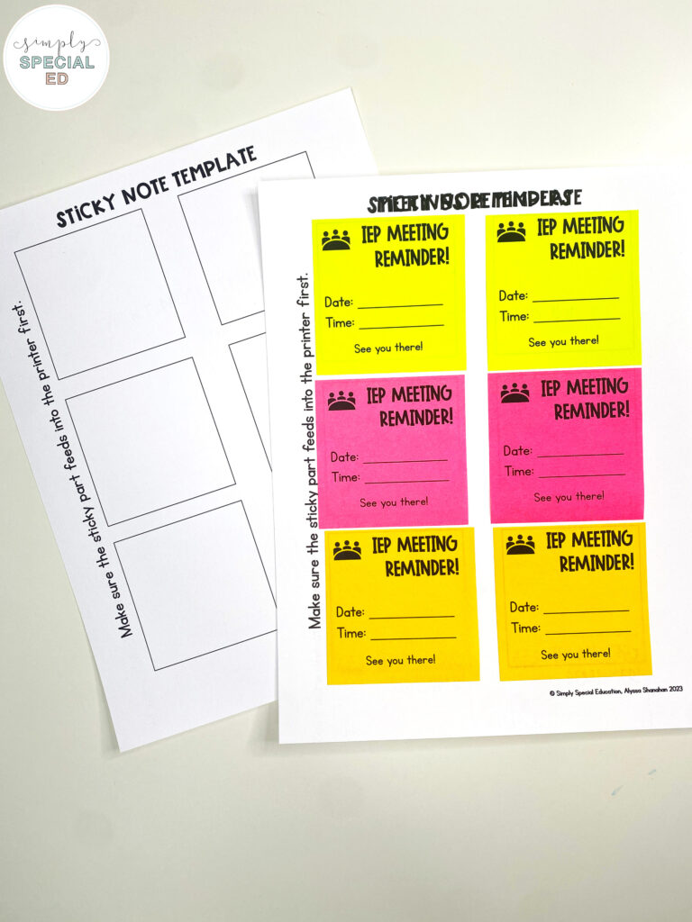 If you are a busy special education teacher constantly writing notes and reminders- sticky notes are for you! 