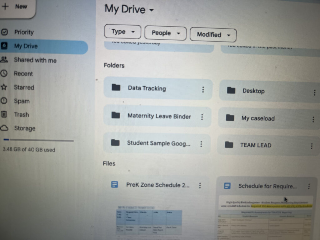 Google Drive- Maternity Leave Folder