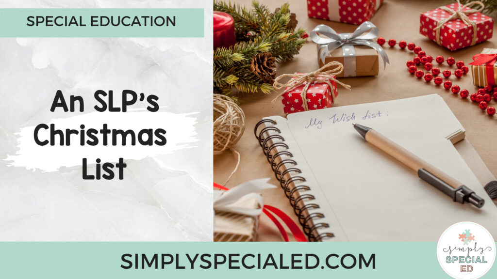 Header for an SLP's Christmas list