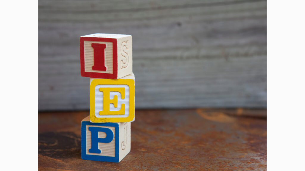 building blocks with the letters IEP