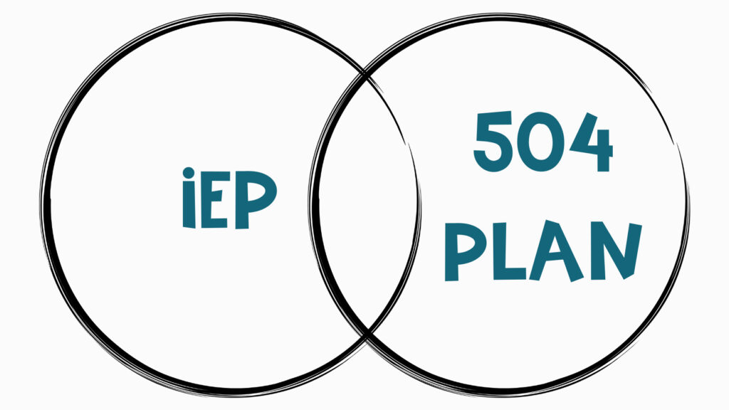 IEP vs 504 plan venn diagram