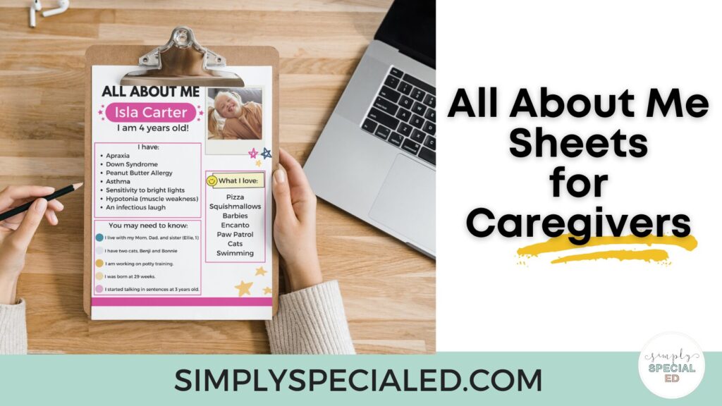 All About me  Template for special needs parents