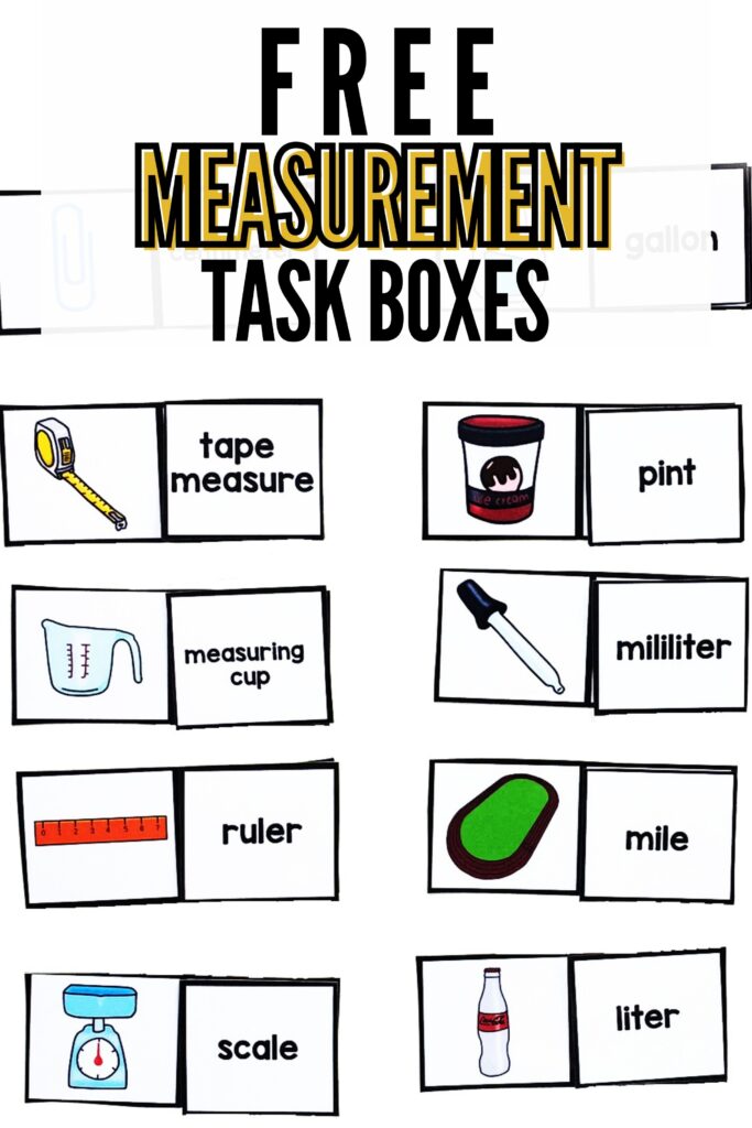 A free measurement task box activity for special education students