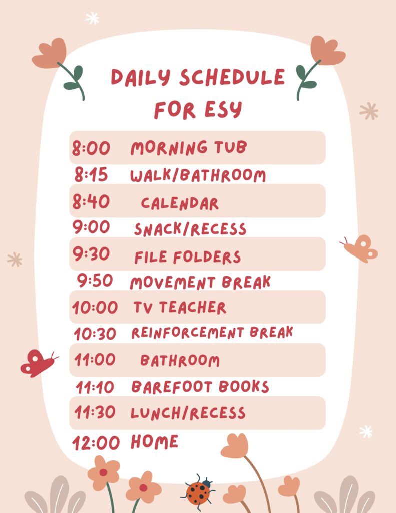 ESY daily schedule 