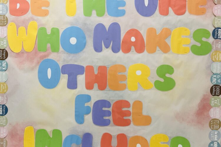 Image with the words "Be the one who makes others feel included"