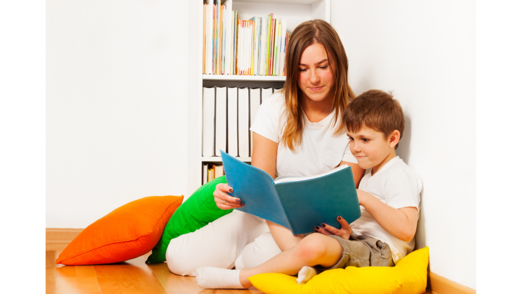 Adult reading with child