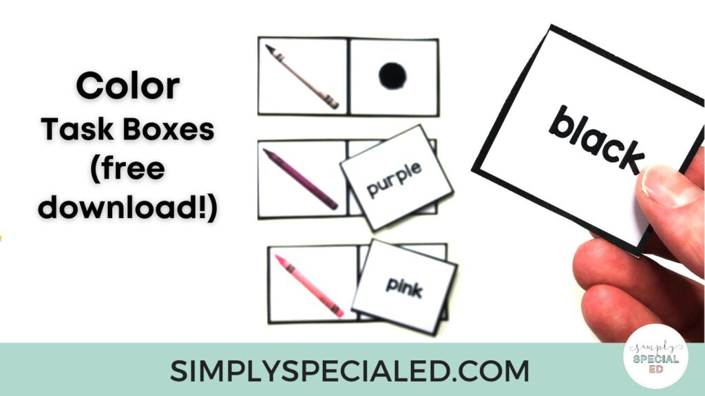 Learn how to use task boxes in your special education classroom and download a free color matching activity to support your learners.