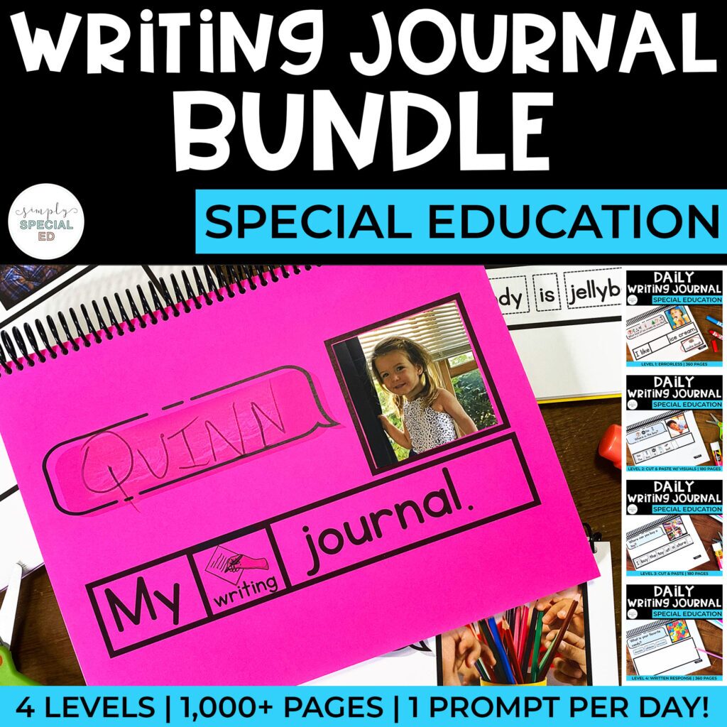 Unlock the power of visual differentiated visual writing journals for special education classrooms and download a free week of prompts.
