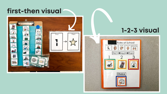 first-then visual and 1-2-3 visual
