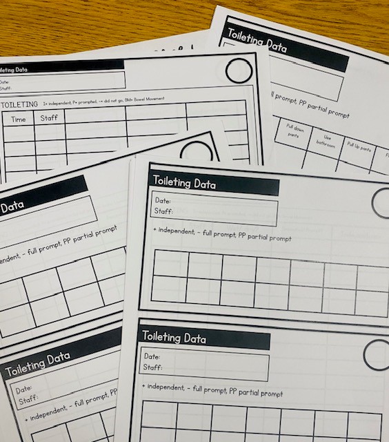 Toileting data sheets