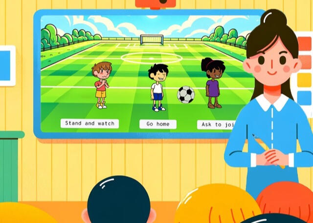 Support social emotional development through a series of games where kids learn about emotions and how to navigate social skills.