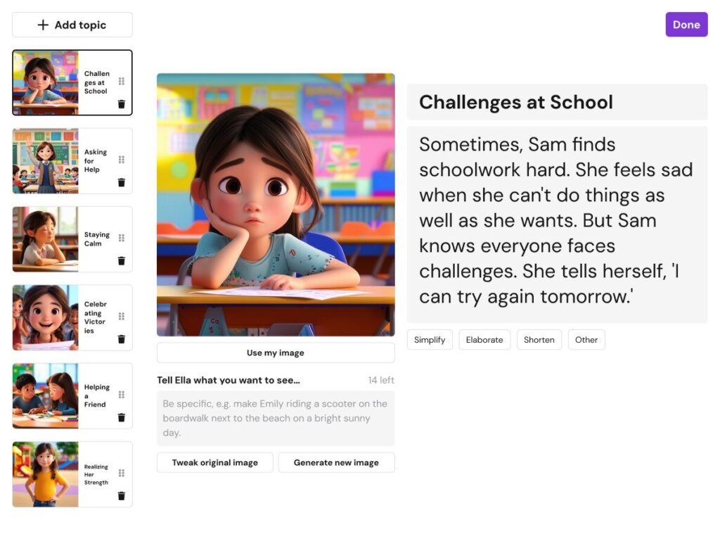 Discover how Ella, an AI powered learning tool, helps special ed teachers create custom visuals, social narratives, and behavior supports.