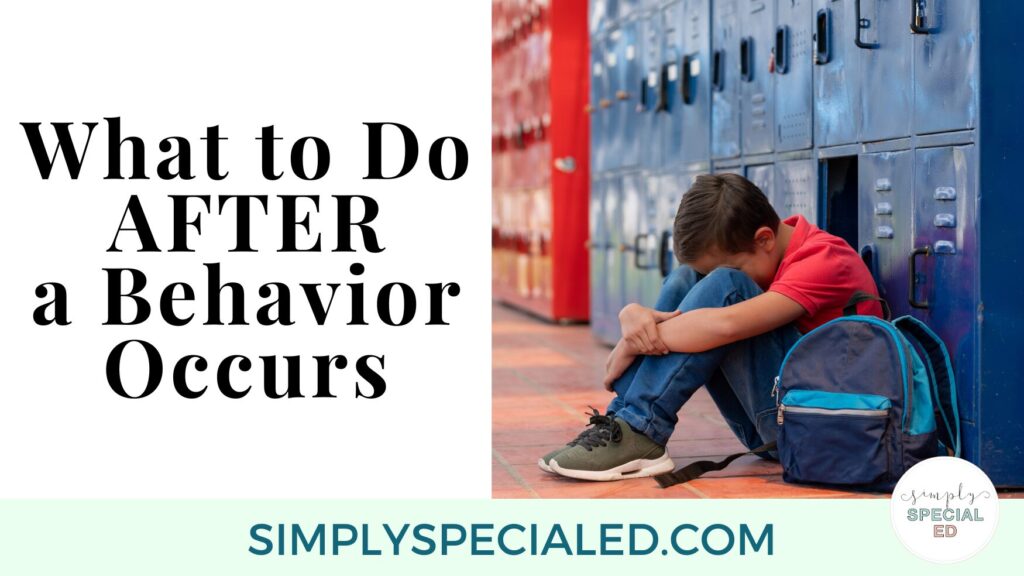 blog header what to do after a behavior occurs a student sits on the floor with his head down on his knees