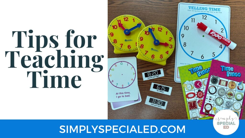 tips for teaching time in special education blog header
