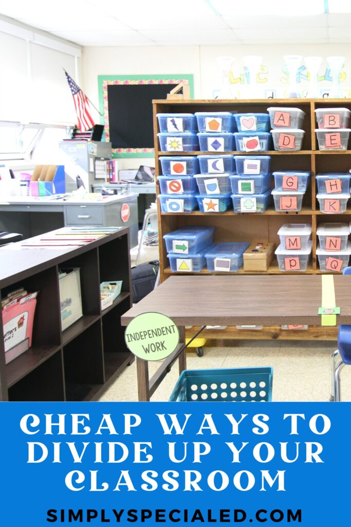Create defined learning spaces in your special ed classroom using bookcases, desks, and more on a limited budget.