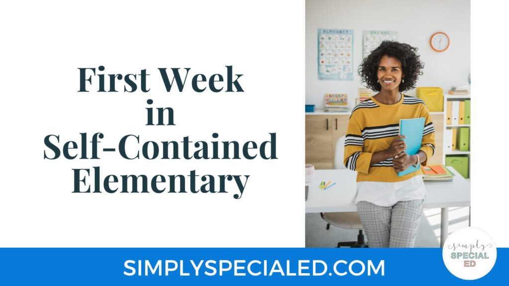 "First Week in Self-Contained Elementary" blog header