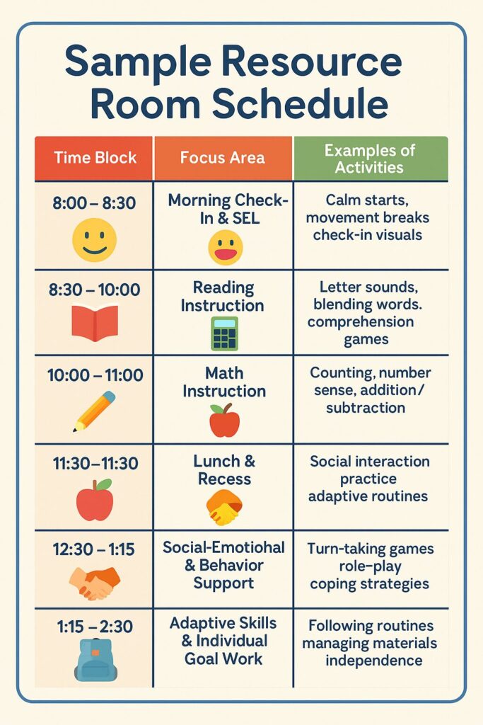Sample resource room schedule 